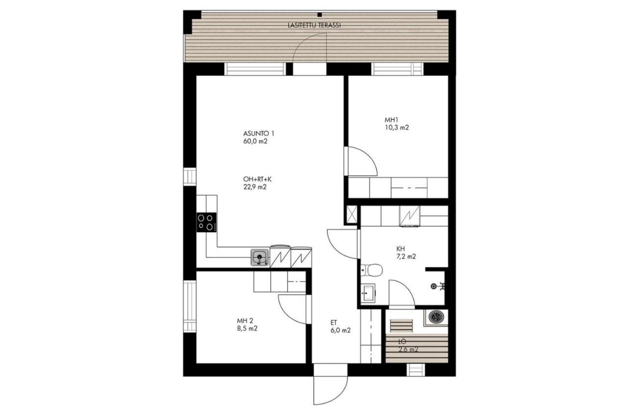 Apartment Tuomenkartano B1 Iso Huoneisto Saunalla Kalajoki Exteriér fotografie